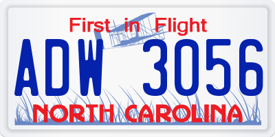 NC license plate ADW3056