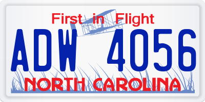 NC license plate ADW4056