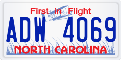 NC license plate ADW4069