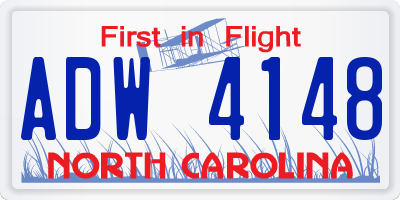 NC license plate ADW4148