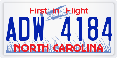 NC license plate ADW4184
