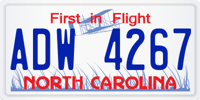 NC license plate ADW4267
