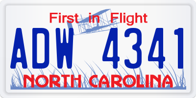 NC license plate ADW4341