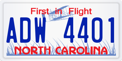 NC license plate ADW4401