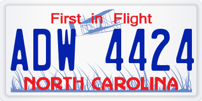 NC license plate ADW4424