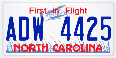 NC license plate ADW4425