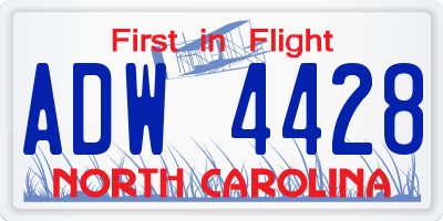 NC license plate ADW4428