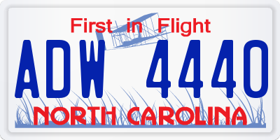 NC license plate ADW4440