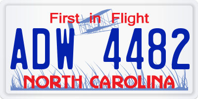 NC license plate ADW4482