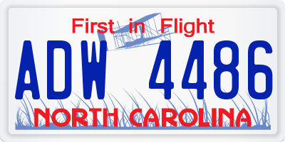 NC license plate ADW4486