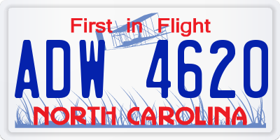NC license plate ADW4620