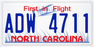NC license plate ADW4711