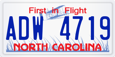 NC license plate ADW4719