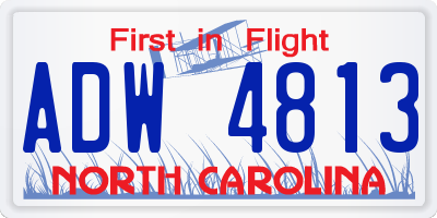 NC license plate ADW4813