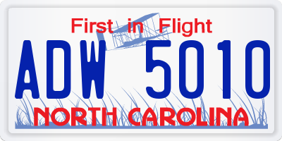 NC license plate ADW5010
