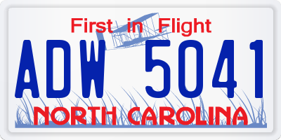 NC license plate ADW5041