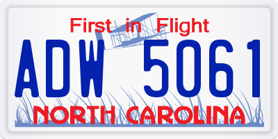 NC license plate ADW5061