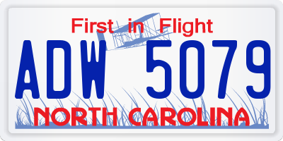 NC license plate ADW5079