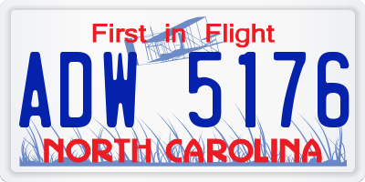 NC license plate ADW5176