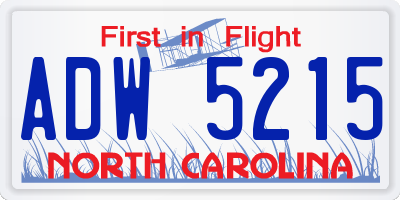 NC license plate ADW5215