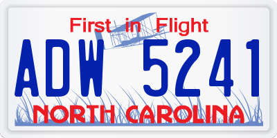 NC license plate ADW5241