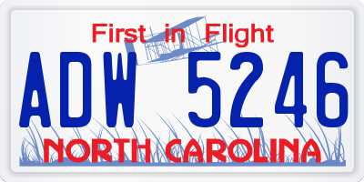 NC license plate ADW5246