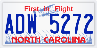 NC license plate ADW5272