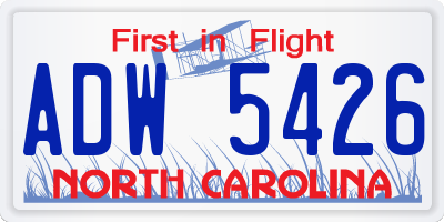 NC license plate ADW5426