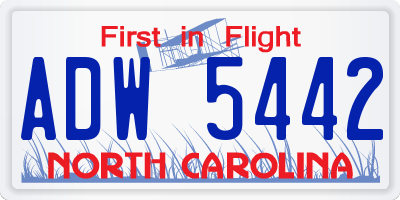 NC license plate ADW5442