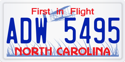 NC license plate ADW5495