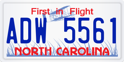 NC license plate ADW5561