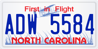 NC license plate ADW5584