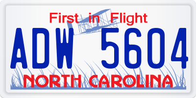 NC license plate ADW5604