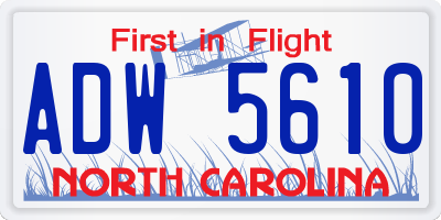 NC license plate ADW5610