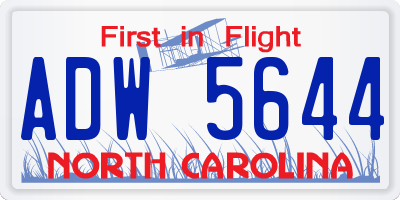 NC license plate ADW5644