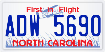 NC license plate ADW5690