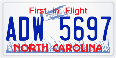 NC license plate ADW5697