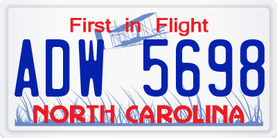 NC license plate ADW5698