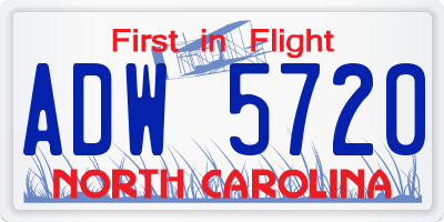 NC license plate ADW5720