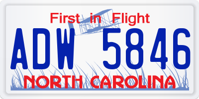 NC license plate ADW5846