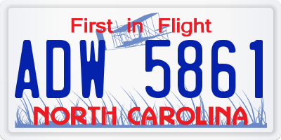 NC license plate ADW5861