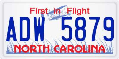 NC license plate ADW5879