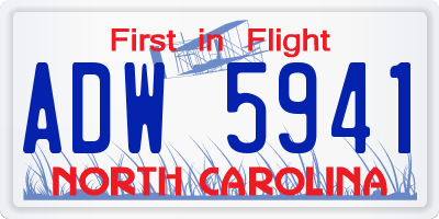 NC license plate ADW5941