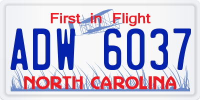 NC license plate ADW6037