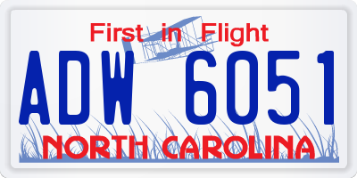 NC license plate ADW6051