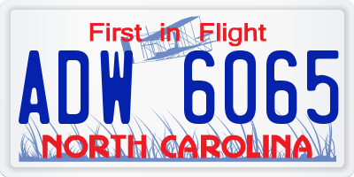 NC license plate ADW6065