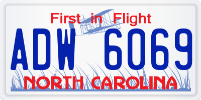 NC license plate ADW6069