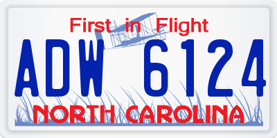 NC license plate ADW6124