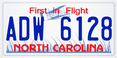 NC license plate ADW6128