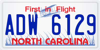 NC license plate ADW6129